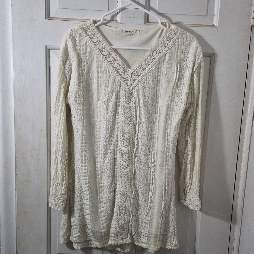 Cream Textured Tunic